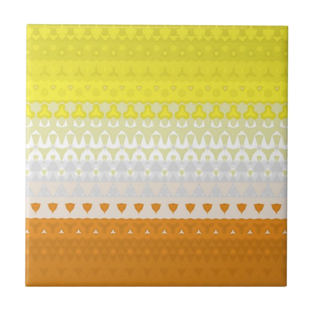 Boho Geometric Funky Abstract Maverique Pride Flag Ceramic Tile (Front)
