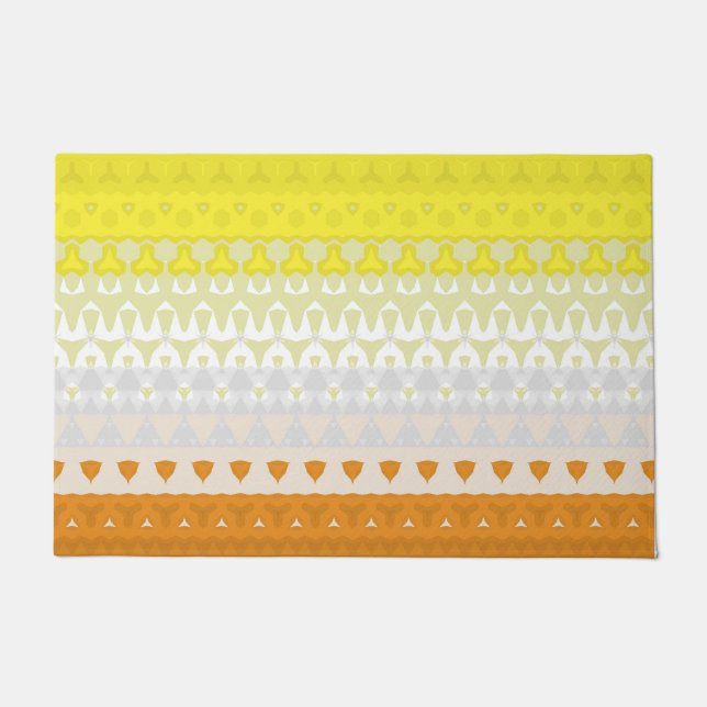 Boho Geometric Funky Abstract Maverique Pride Flag Doormat (Front)