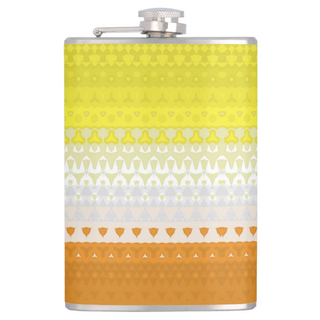 Boho Geometric Funky Abstract Maverique Pride Flag Flask (Front)