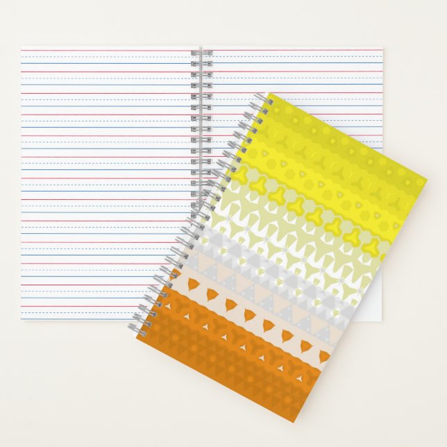 Boho Geometric Funky Abstract Maverique Pride Flag Notebook (Inside)