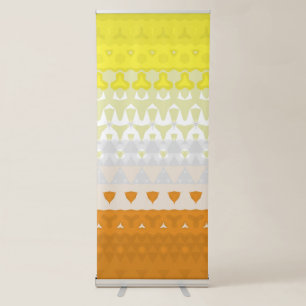 Boho Geometric Funky Abstract Maverique Pride Flag Retractable Banner