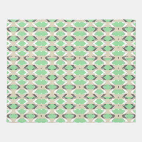 Boho geometric green beige modern contemporary rug