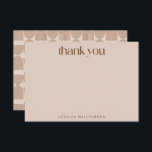 Boho Geometric Lines Terracotta Custom Shower Thank You Card<br><div class="desc">Boho Rainbow Line Arch in Brown and Terracotta Custom Bridal Shower Thank You Card</div>