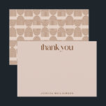 Boho Geometric Lines Terracotta Custom Shower Thank You Card<br><div class="desc">Boho Rainbow Line Arch in Brown and Terracotta Custom Bridal Shower Thank You Card</div>