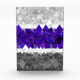Boho Geometric Mod Retro Greygender Pride Flag Acrylic Award