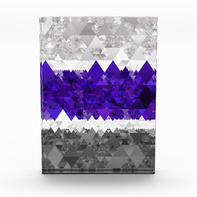 Boho Geometric Mod Retro Greygender Pride Flag Acrylic Award (Front)
