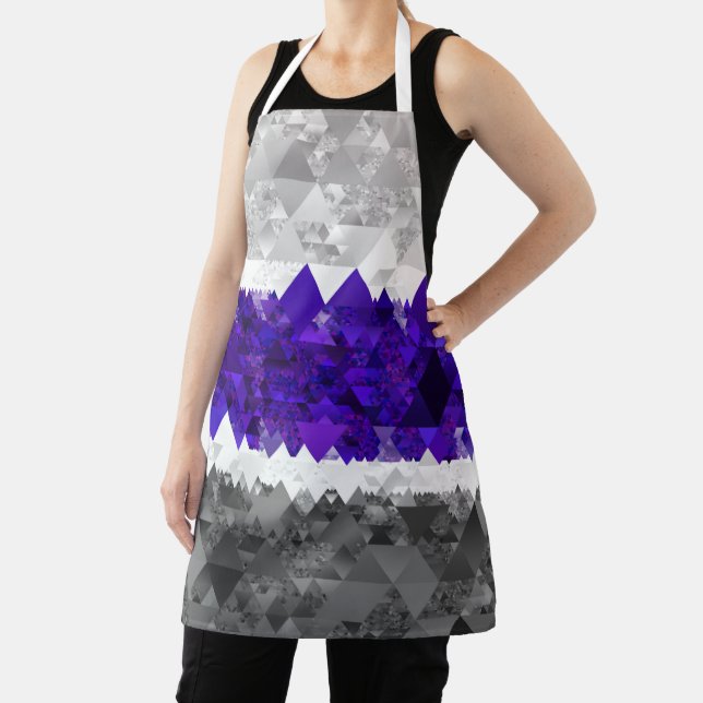 Boho Geometric Mod Retro Greygender Pride Flag Apron (Insitu)