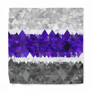 Boho Geometric Mod Retro Greygender Pride Flag Bandana