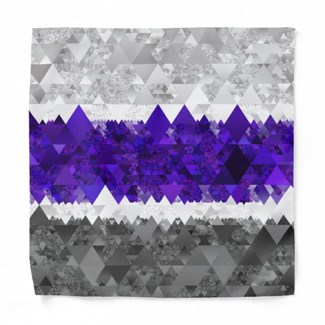 Boho Geometric Mod Retro Greygender Pride Flag Bandana (Front)