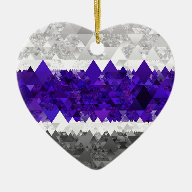 Boho Geometric Mod Retro Greygender Pride Flag Ceramic Ornament (Front)
