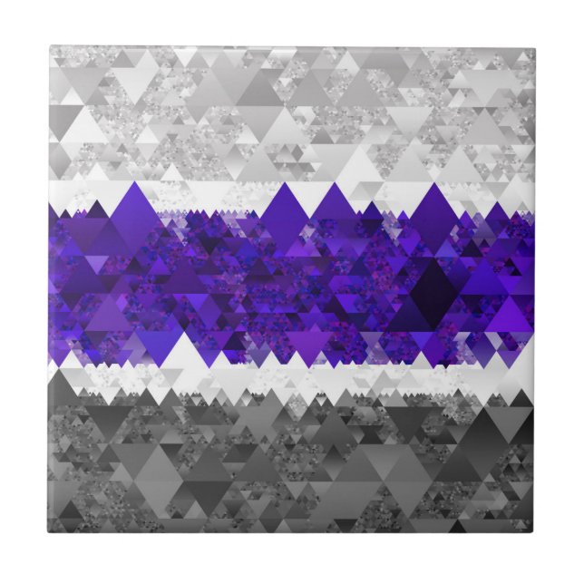 Boho Geometric Mod Retro Greygender Pride Flag Ceramic Tile (Front)