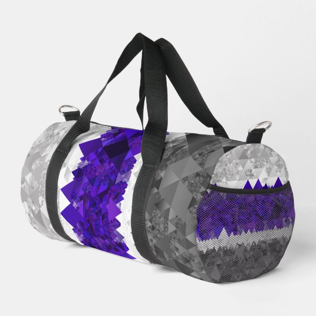 Boho Geometric Mod Retro Greygender Pride Flag Duffle Bag (Right Corner)