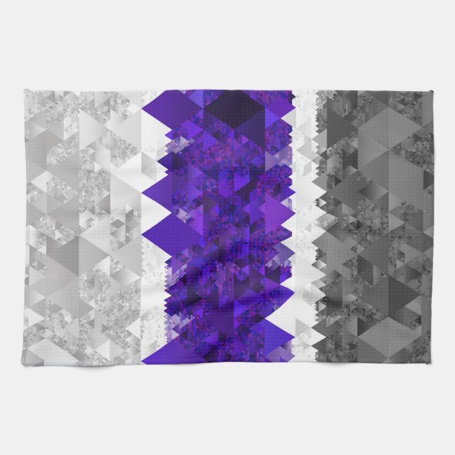 Boho Geometric Mod Retro Greygender Pride Flag Kitchen Towel (Horizontal)