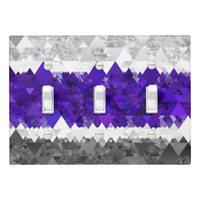 Boho Geometric Mod Retro Greygender Pride Flag Light Switch Cover (In Situ)