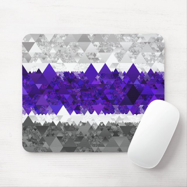 Boho Geometric Mod Retro Greygender Pride Flag Mouse Pad (With Mouse)