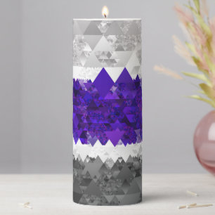 Boho Geometric Mod Retro Greygender Pride Flag Pillar Candle