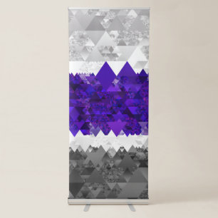 Boho Geometric Mod Retro Greygender Pride Flag Retractable Banner