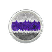 Boho Geometric Mod Retro Greygender Pride Flag Ring (Front)