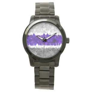 Boho Geometric Mod Retro Greygender Pride Flag Watch