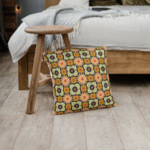 boho geometric pattern throw pillow