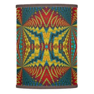 Boho Geometric Red Yellow Blue Cool Ethnic Tribal Lamp Shade