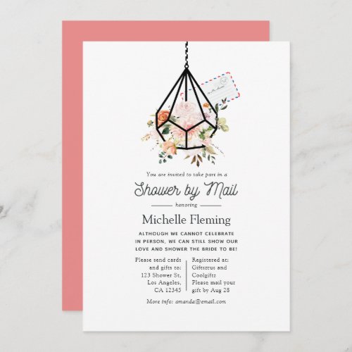 Boho Geometric Terrarium Bridal Shower by Mail Invitation