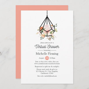 Boho Geometric Terrarium Virtual Bridal Shower Invitation