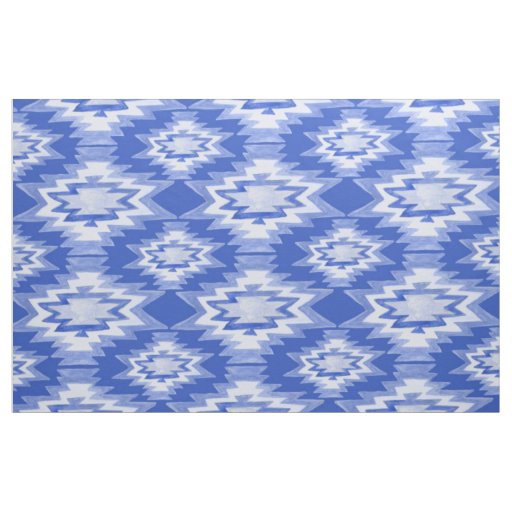Boho Geometric Watercolor Pattern Fabric