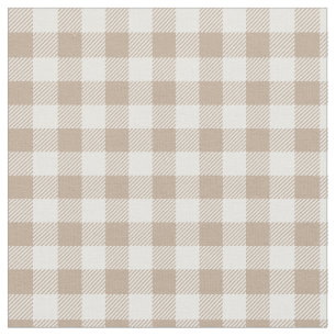 Boho Gingham Pattern Plaid Checkered Neutral Fabric