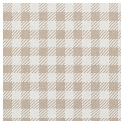 Boho Gingham Pattern Plaid Checkered Neutral Fabric