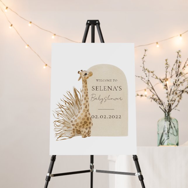 Boho Giraffe Baby Shower  Foam Board (In Situ (Stand))