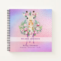 Boho GIRAFFE Baby Shower Planner Notebook Journal