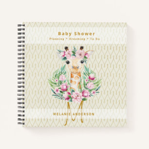 Boho GIRAFFE Baby Shower Planner Notebook Journal