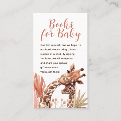 Boho Giraffe Books for Baby Card