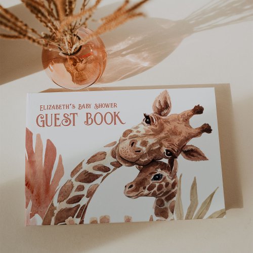 Boho Giraffe Safari Baby Shower Guest Book