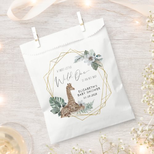 Boho Giraffe Watercolor Baby Shower Favor Bag