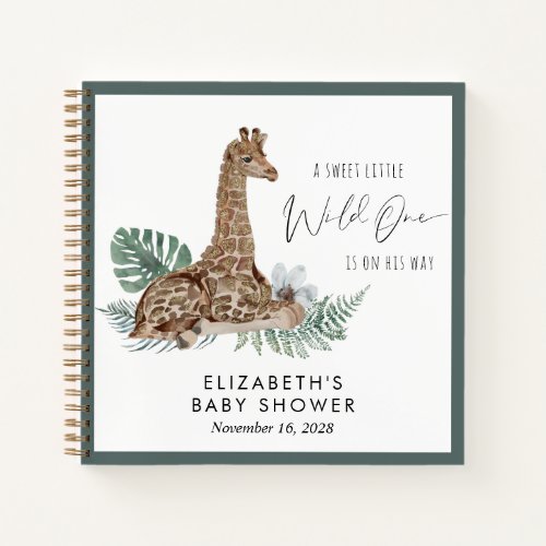 Boho Giraffe Watercolor Baby Shower Guest Book