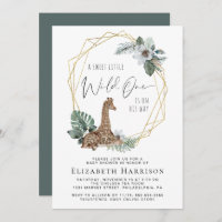 Boho Giraffe Watercolor Baby Shower Invitation