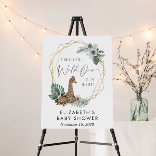 Boho Giraffe Watercolor Baby Shower Welcome Foam Board