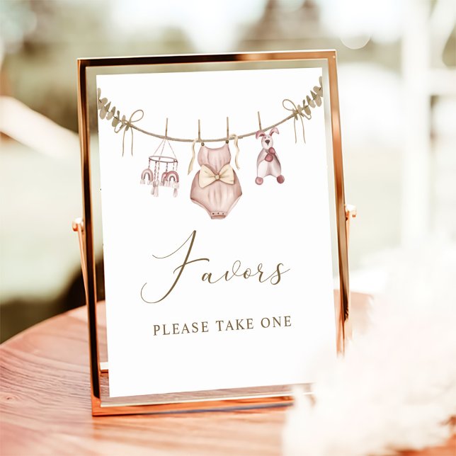 Boho Girl Baby Clothes Baby Shower Favors Sign (Creator Uploaded)