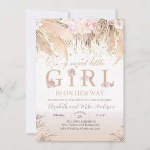  Boho Girl Baby Shower Invitation