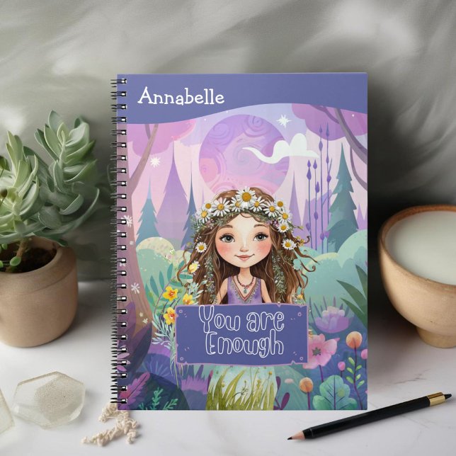 Boho Girl Blue "You are Enough" Notebook (Creator Uploaded)