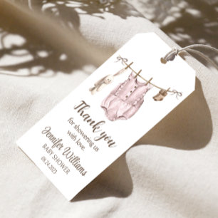 Boho girl clothes baby shower thank you tags
