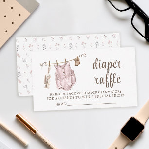Boho girl clothes diaper raffle baby shower cards