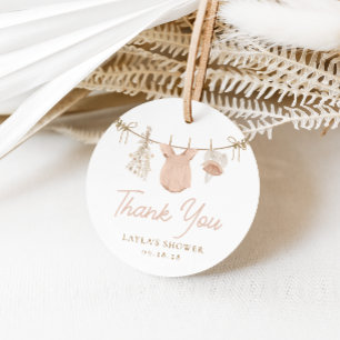 Boho Girl Clothesline Baby Shower Favor Tags