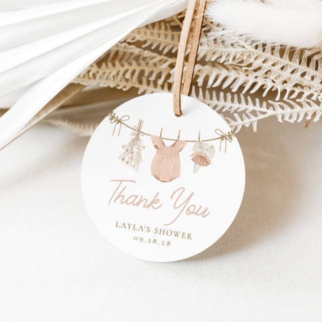 Boho Girl Clothesline Baby Shower Favor Tags (Creator Uploaded)