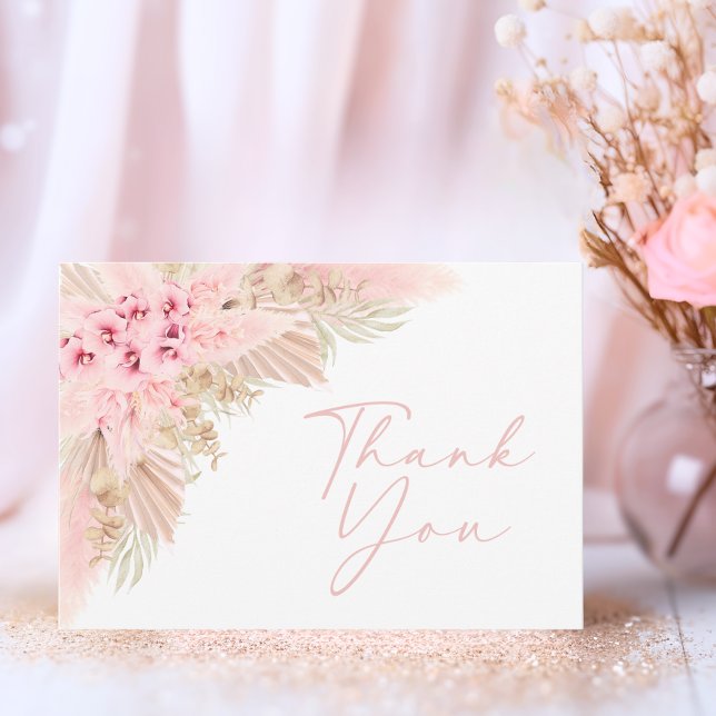 Boho Girl Pampas Orchid Thank You Baby Shower (Boho Girl Pampas Orchid Thank You Baby Shower)