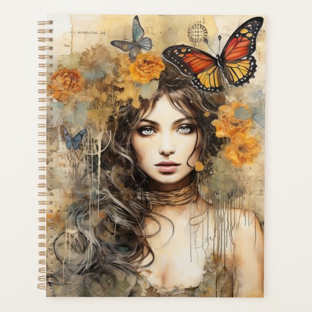 Boho Girl Planner, Boho Butterfly  Planner (Front)
