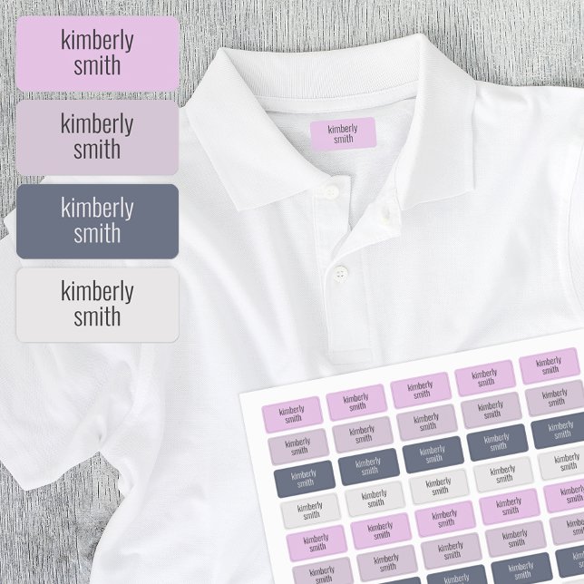 Boho Girl School Name Labels (Cute pink boho name labels for school uniforms, jackets, gym clothes, and more!)