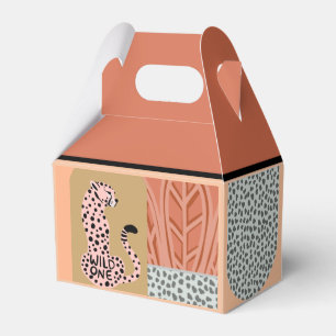 Boho Girls First Birthday Wild One Leopard Favor Boxes